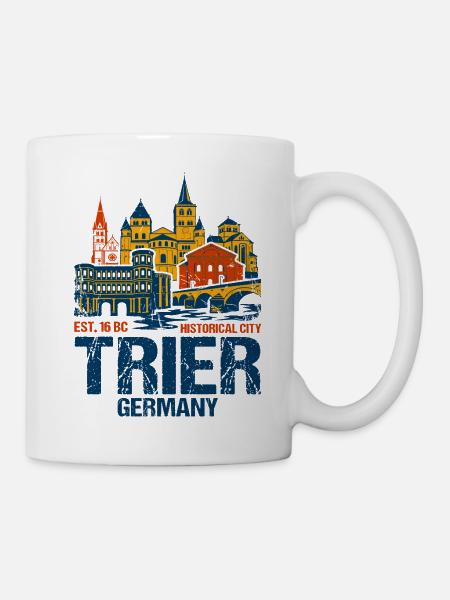 Historical Trier Germany City Skyline Novelty - Mug - white