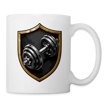 Shield of Power Dumbbell Logo - Mug - white - Right