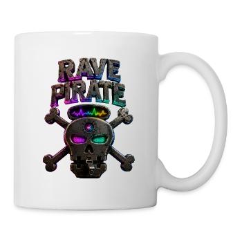 Rave Pirate Neon Skull - Mug - white - Right