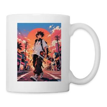 Skaters in the glowing sunset - Mug - white - Right