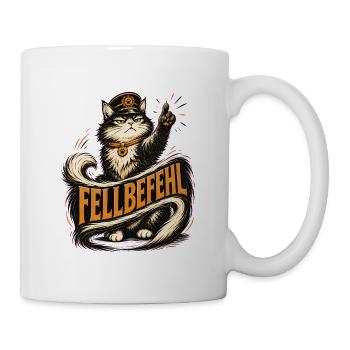 Fellbefehl – Kapitän Katze Chef im Haus - Tasse - Weiß - Rechts