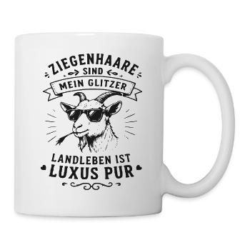 Ziegenhaar Glitter Luxus - Tasse - Weiß - Rechts