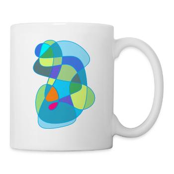 Akzentuiertes Farb-Formen Design - Tasse - Weiß - Rechts