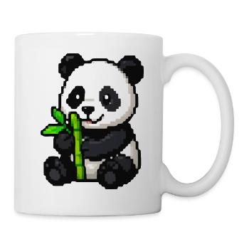 Pixel Panda with Bamboo - Mug - white - Right