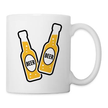 2 Toasting Beer Bottles (Beery / POS 2C) - Mug - white - Right