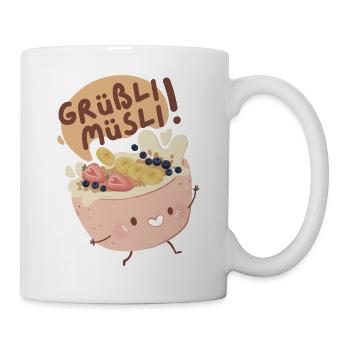 Grüßli Müsli!  - Tasse - Weiß - Rechts