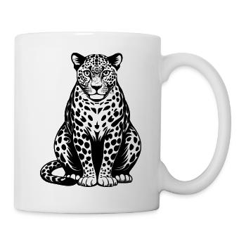 Leopardensitzen - Tasse - Weiß - Rechts