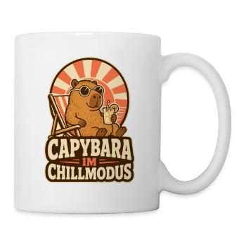 Capybara im Chillmodus – Lustiger Tier Spruch - Tasse - Weiß - Rechts