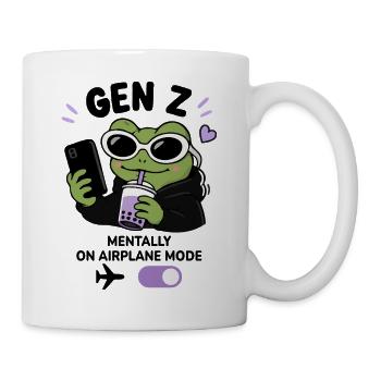 Gen Z Frog With Boba Kawaii Funny Meme Aesthetic - Mug - white - Right