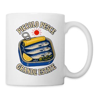 Sardinen Retro - Piccolo Pesce Grande Estate - Tasse - Weiß - Rechts