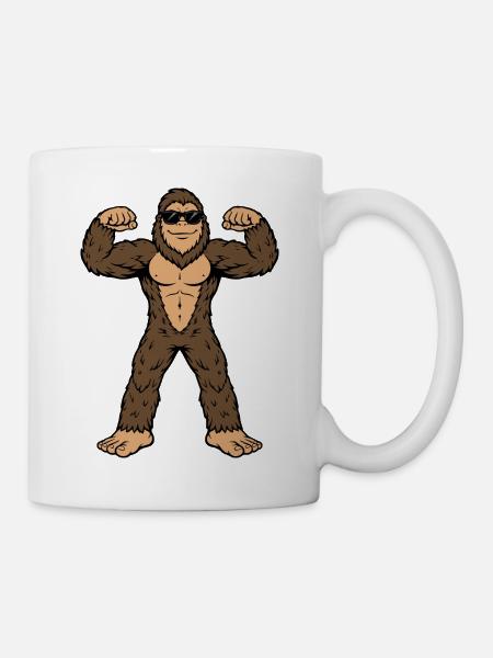 Bigfoot muskulöse dunkle Brille - Tasse - Weiß