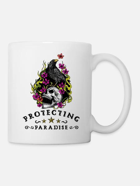 Floral Skull Inferno - Mug - white