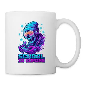 L’école arrive Joueur de zombies néon Winter Beanie - Mug blanc - blanc - Droite