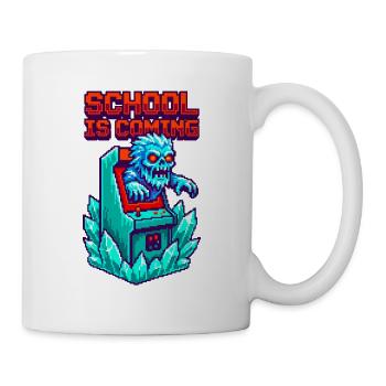 Die Schule kommt Zombie Pixel Art Arcade - Tasse - Weiß - Rechts