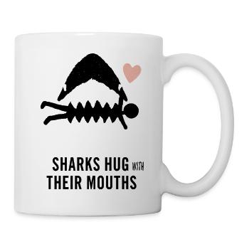 Sharks hug with their mouth - Mug - white - Right