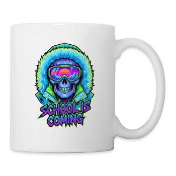 L’école arrive, Cyber Skull Skull Fur Hood - Mug blanc - blanc - Droite