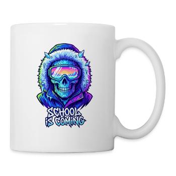 School Is Coming Cyber Skull Winter Parka - Mug - white - Right