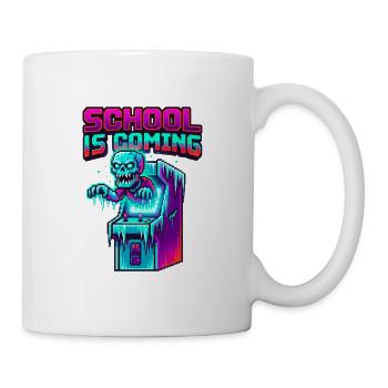 Die Schule kommt Pixel Zombie Arcade-Kabinett - Tasse - Weiß - Rechts