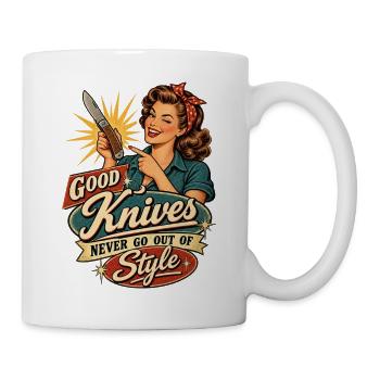 Style rétro Pin-up Knife - Mug blanc - blanc - Droite