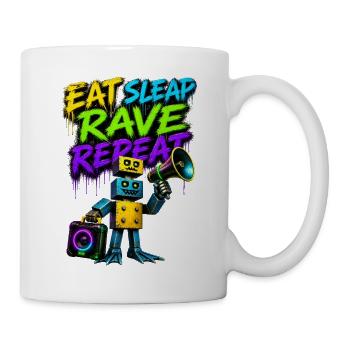 Eat Sleep Rave Repeat Graffiti Robot - Mug - white - Right