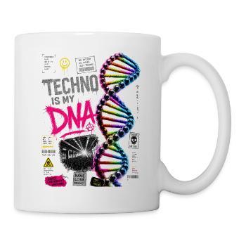 Techno est mon ADN, néon arc-en-ciel Helix - Mug blanc - blanc - Droite