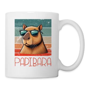 Papibara Papa lustig - Tasse - Weiß - Rechts