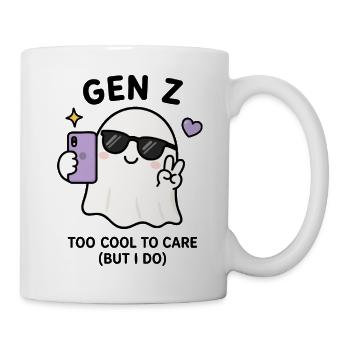 Süßer Gen Z Kawaii-Geist macht ein Selfie im Sonnenglas - Tasse - Weiß - Rechts