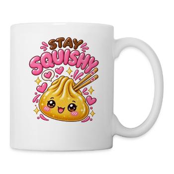 Stay Squishy! – Goldenes Kawaii Dumpling - Tasse - Weiß - Rechts