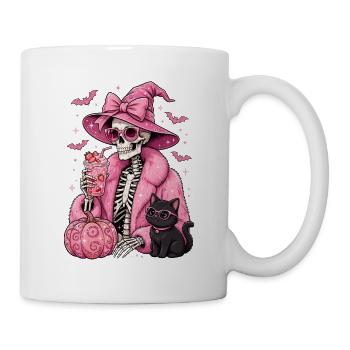 Sorcières : Squelette Glam Rose Halloween - Mug blanc - blanc - Droite