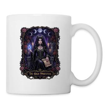 Carte de tarot gothique de la Grande Prêtresse de la Sorcière, carte de tarot - Mug blanc - blanc - Droite