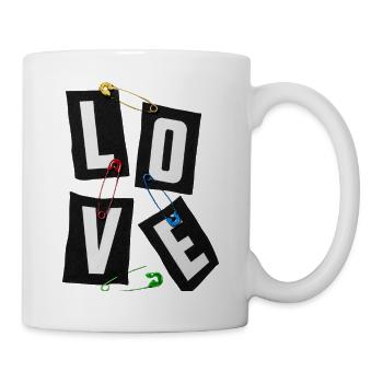 Liebes-Tags: Fettgedruckte Typografie - Tasse - Weiß - Rechts