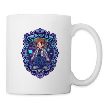 Fille cyber-pop dans le style Y2K et anime - Mug blanc - blanc - Droite