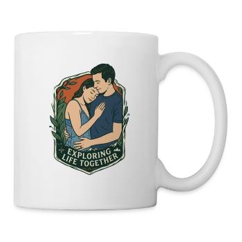 Paar unterwegs – Retro-Leben zusammen - Tasse - Weiß - Rechts