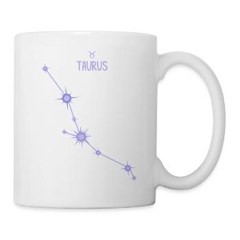 Stier-Sternzeichen Sternbild Pastel Lila - Tasse - Weiß - Rechts