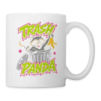 Trash Panda – Frecher Waschbär im Mülleimer - Tasse - Weiß - Rechts