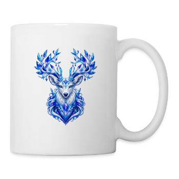 Eisschimmer Hirschkopf Kunst - Tasse - Weiß - Rechts