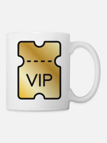VIP-Gold-Ticket - Tasse - Weiß