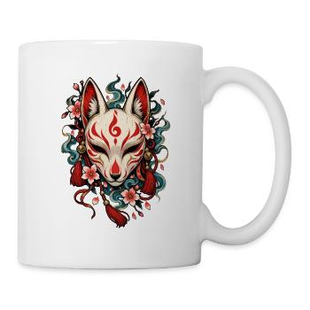 Kitsune Mask Blütenpracht - Tasse - Weiß - Rechts