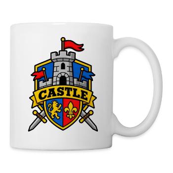 Wappenburg Schloss: Löwe und Fleur - Tasse - Weiß - Rechts