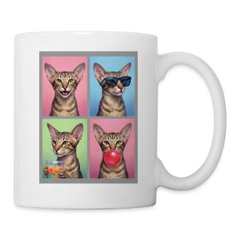 Katzen Orientalisch Kurzhaar Katze - Tasse - Weiß - Rechts
