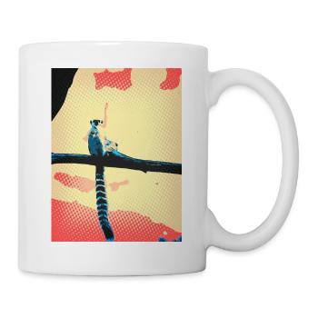 retro Katta Lemur - Tasse - Weiß - Rechts