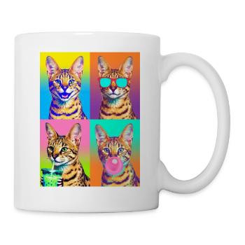 Katzen Savannah Katze - Tasse - Weiß - Rechts