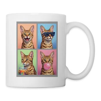 Katzen Savannah Katze - Tasse - Weiß - Rechts