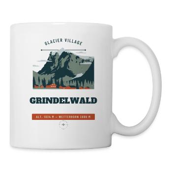 Reiseabzeichen des Gletscherdorfes Grindelwald - Tasse - Weiß - Rechts