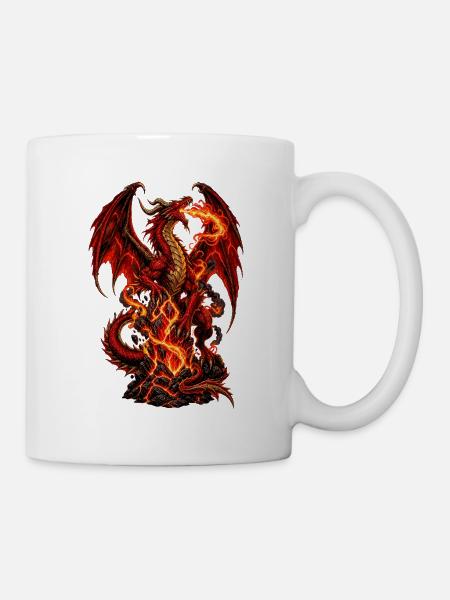 Flammendrache Inferno - Tasse - Weiß