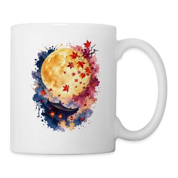 Japan Vollmond Momiji Tempel - Tasse - Weiß - Rechts