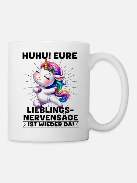 RegenbogenEinhorn Tanz - Tasse - Weiß