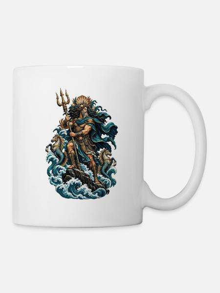 Meeresgott Poseidon - Tasse - Weiß