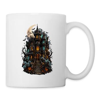 Mondschein Spukhaus mit Laternen - Tasse - Weiß - Rechts