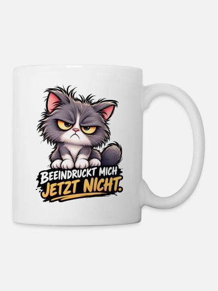 Grummelkat JetztNicht Beeindruckt - Tasse - Weiß
